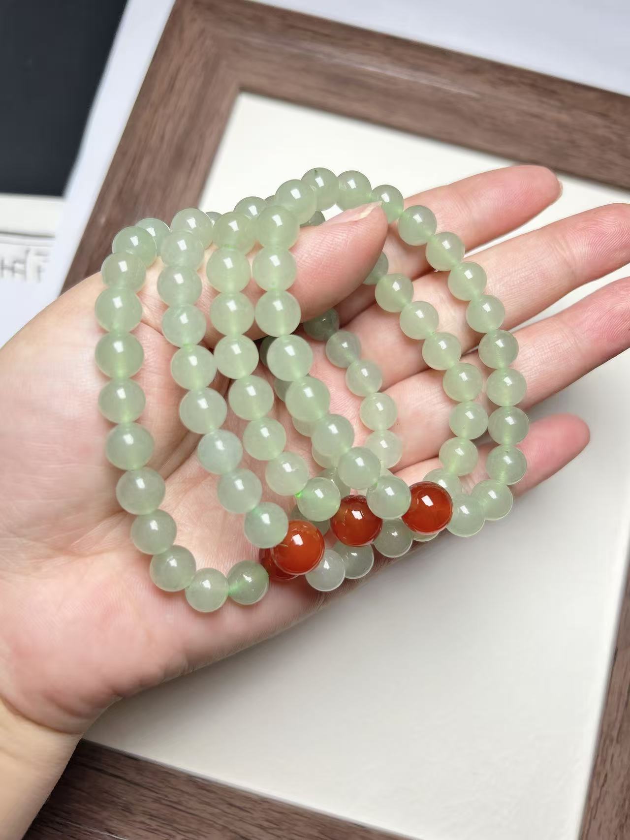 1298-新疆东陵玉【鸿运当头]手串（拍一发一多样性发货）