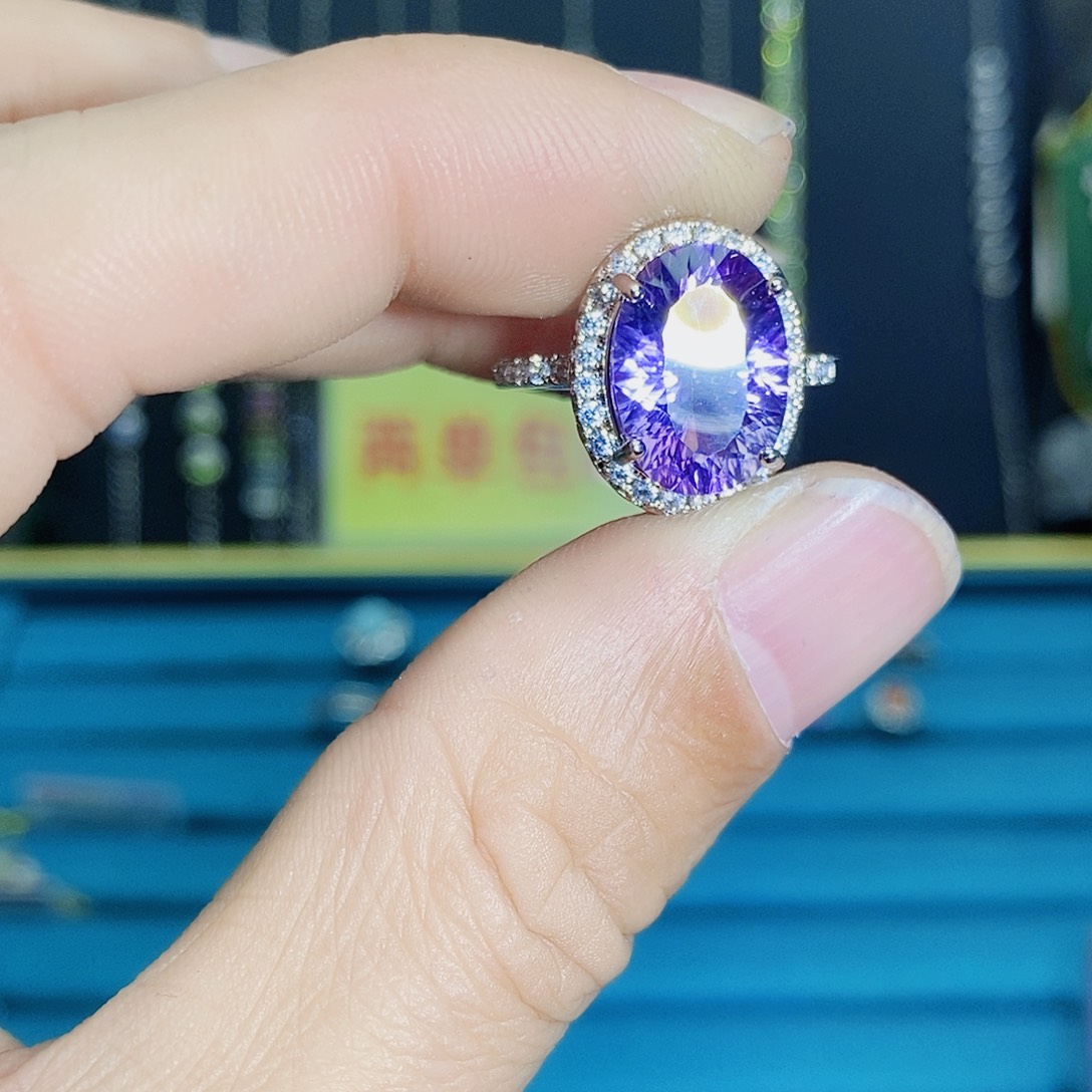 紫晶珠宝半成品银S925镶嵌