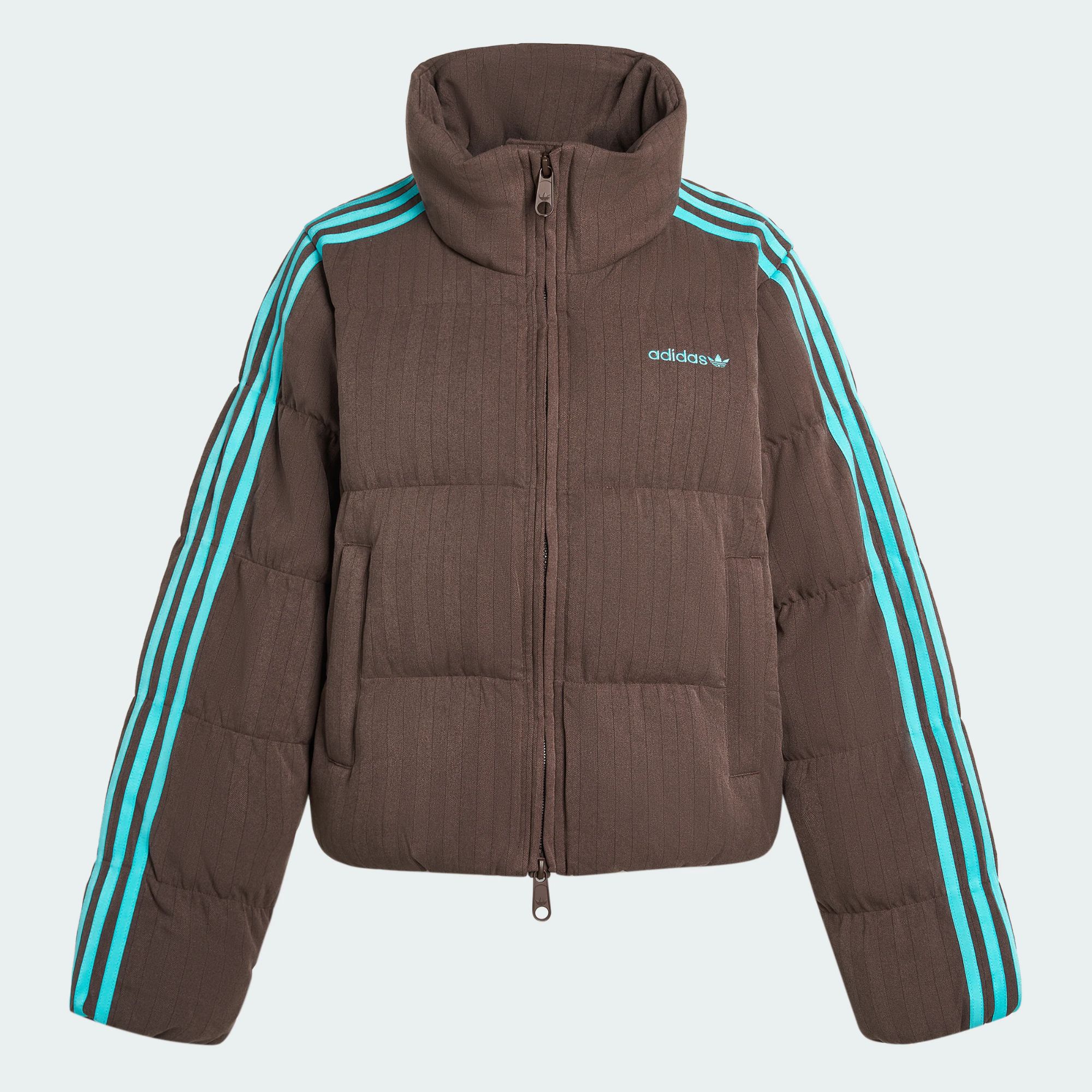 adidas/阿迪达斯2025冬季保暖短款撞色绒面运动面包羽绒服 KG4909