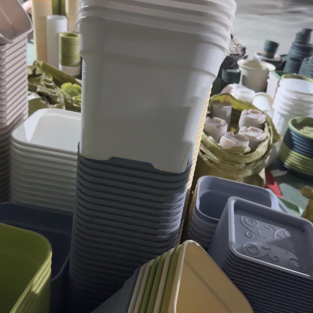 新款方盆口径25带拖纯白5套