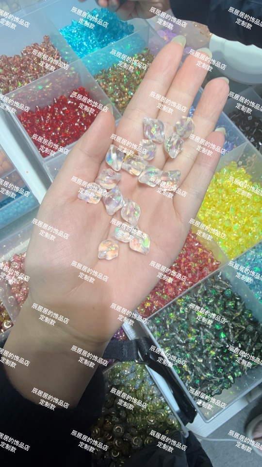 韩国家定制透色糖果纸海螺珠通孔diy配件