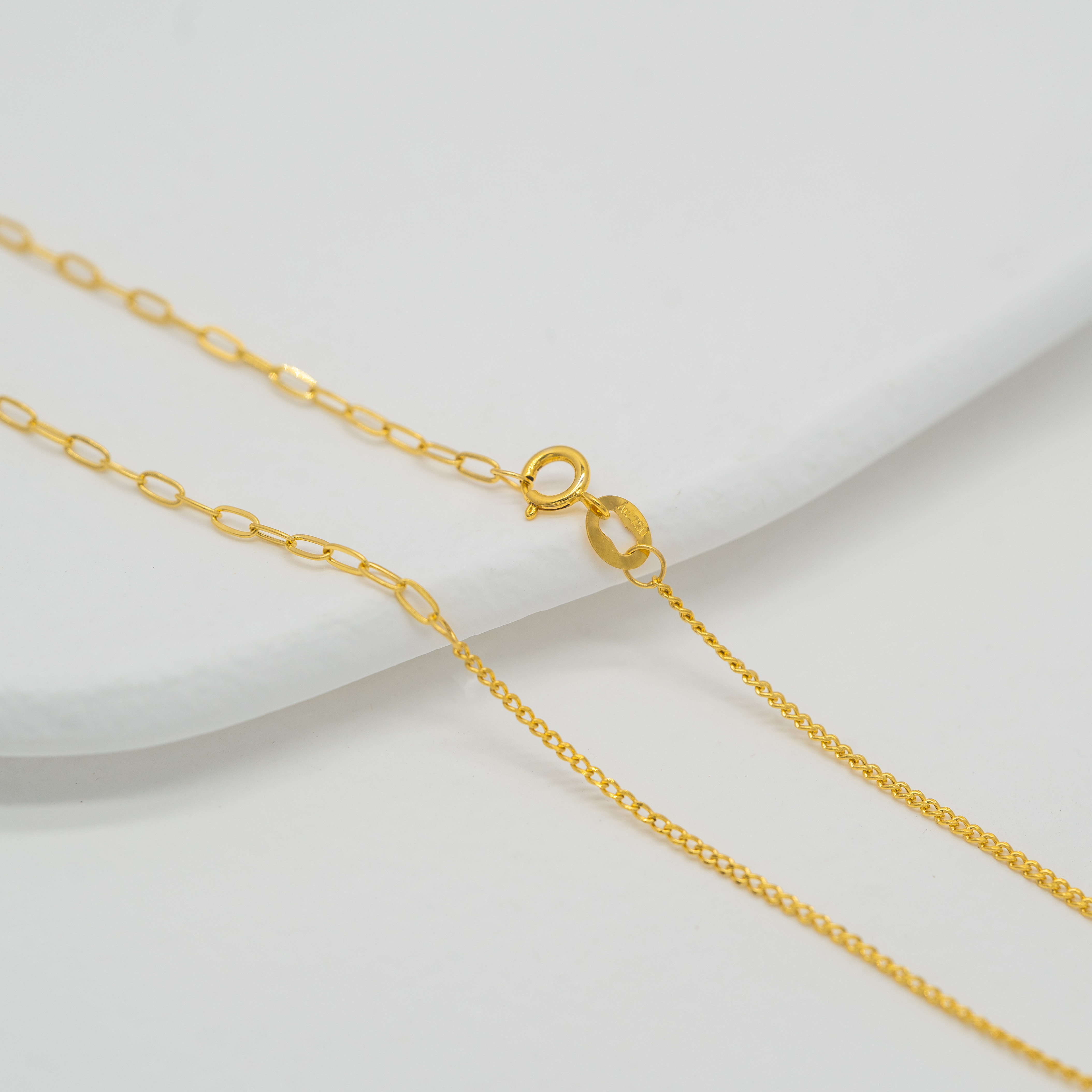 【官方质检】18k金 侧身卡加AB链 时尚百搭 多退少补 E544