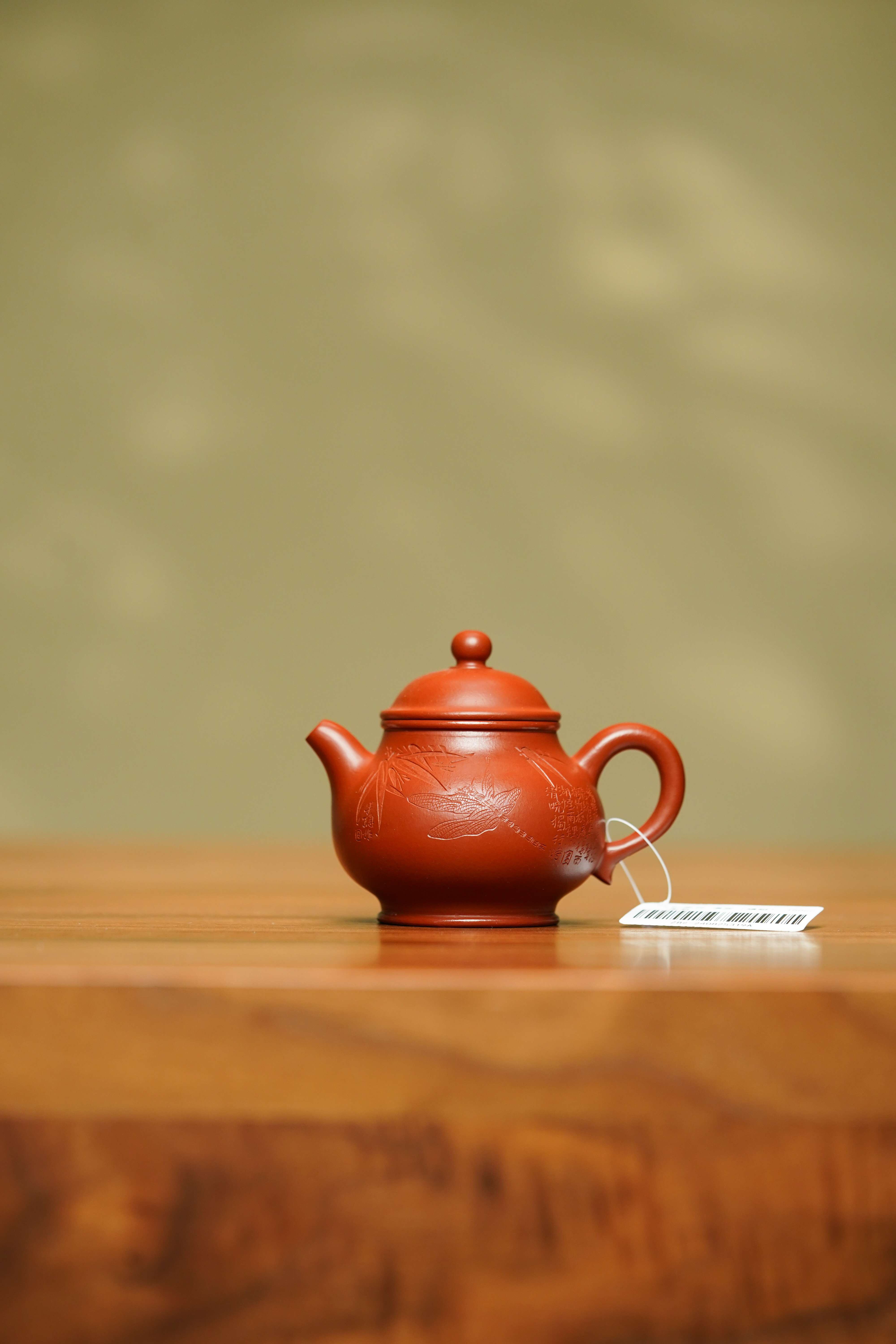 25号朱泥潘壶【刻绘蜻蜓】120CC