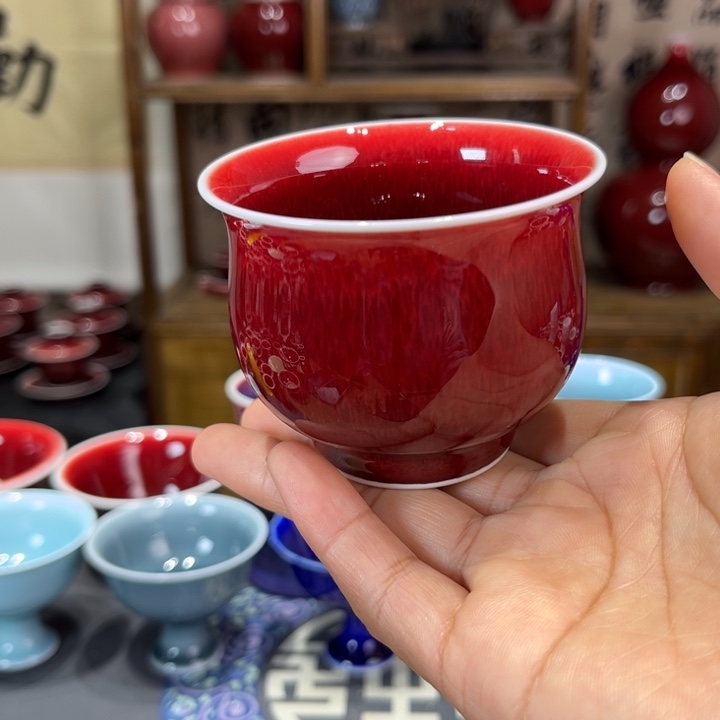 景德镇陶瓷浅行窑小福桶杯