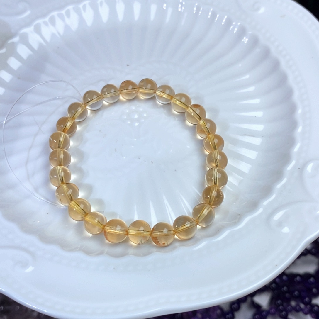 【闪购商品】水晶手链未镶嵌我****子黄水晶7mm