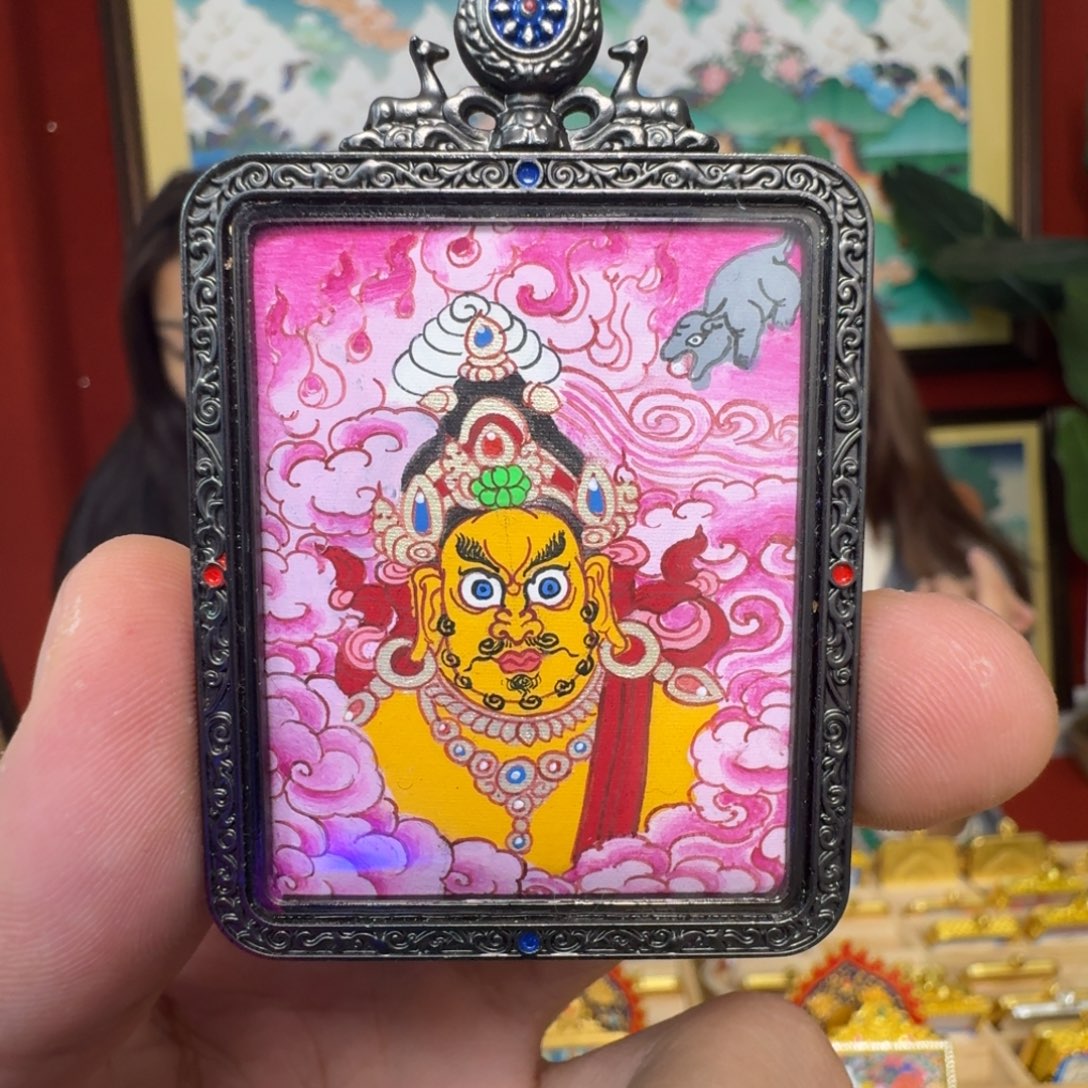 吊坠黄c-热贡纯手绘