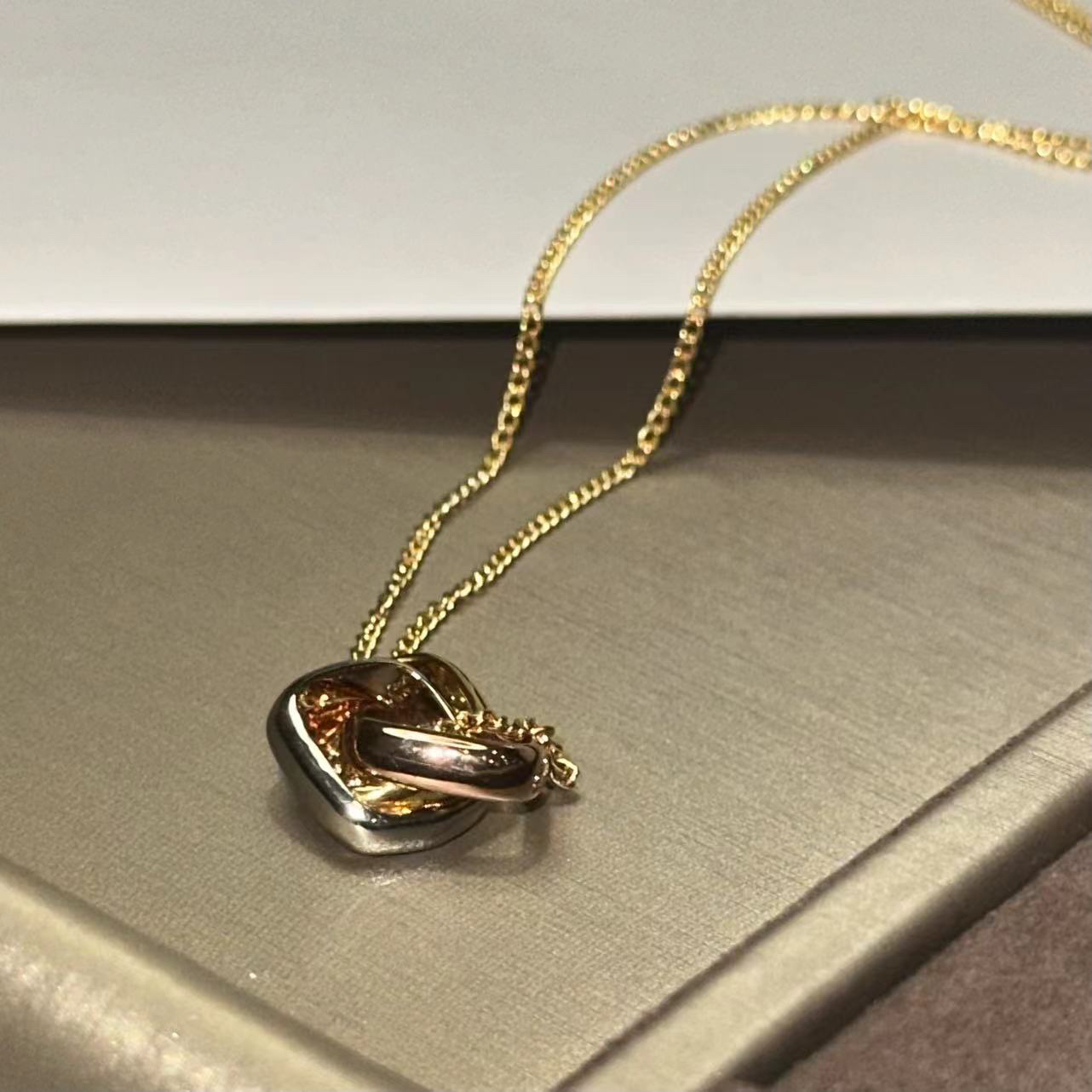 铜合金项链 轻奢三环三色项链-67463