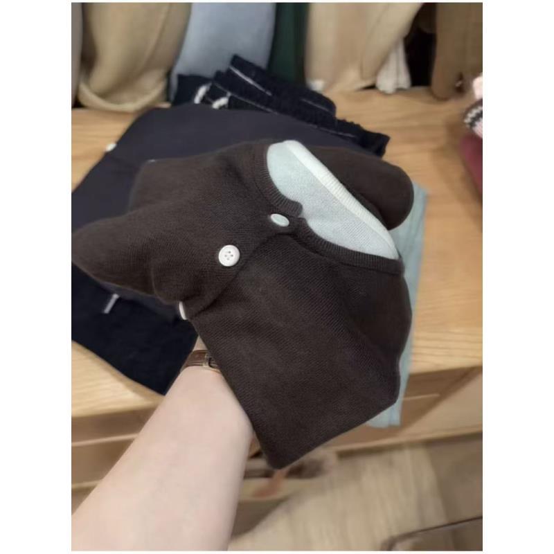 七言家巨好看！新品#初秋棕咖假两件软糯针织衫7