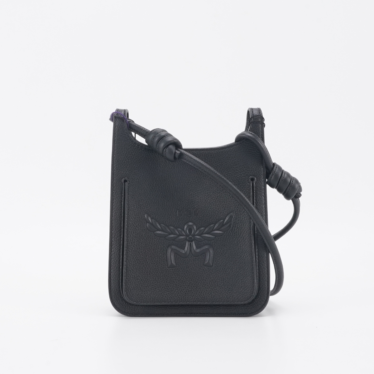 99新 MCM hobo 黑色 皮革 斜挎包【静文】BGG601240044/98新