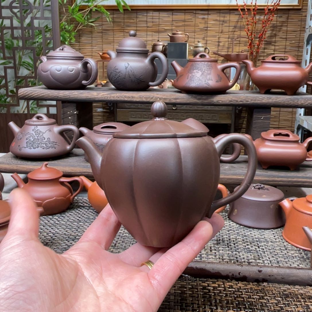 紫砂茶壶宜兴原矿紫砂手工制170