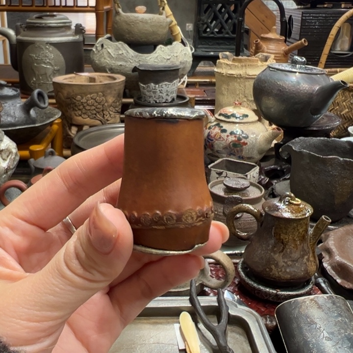 竹包锡盖置茶器茶器