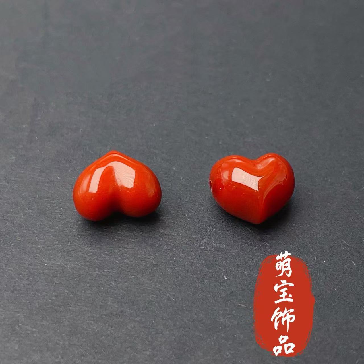 【千奇饰品】A152天然玛瑙屁桃通孔款左右时尚DIY10*12mm多样性发一