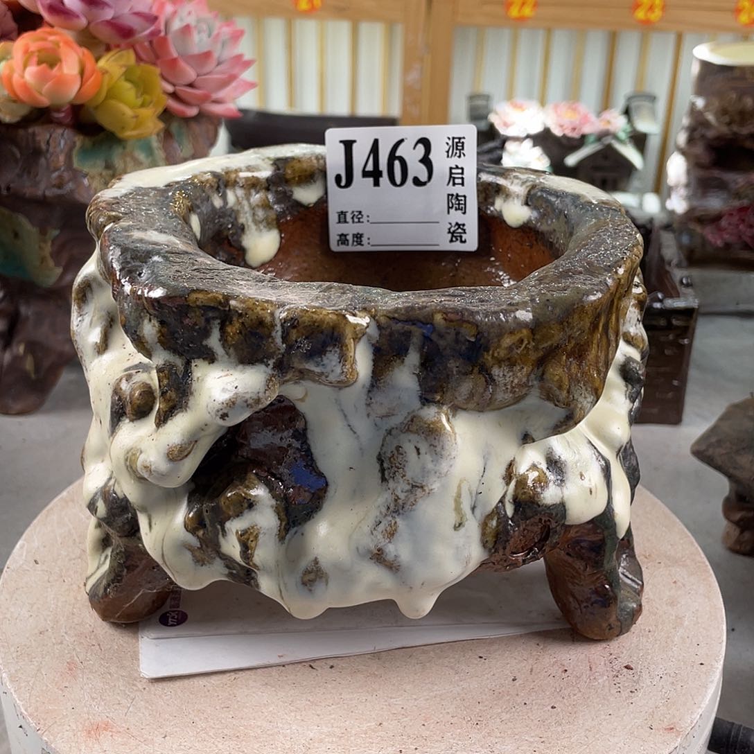 紫砂花盆景德镇陶瓷花盆463