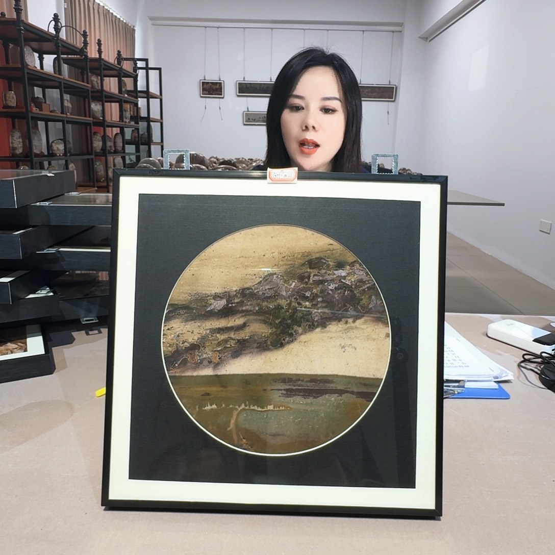 30×30 长江画面石板画