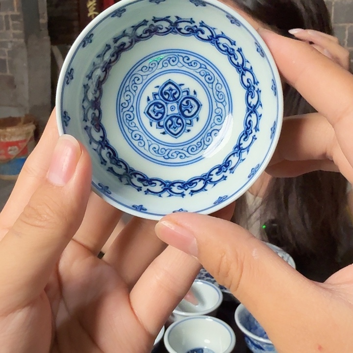杯子仿清内绘宝相普洱杯50cc