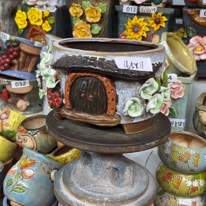 紫砂花盆粗陶材质多肉花盆