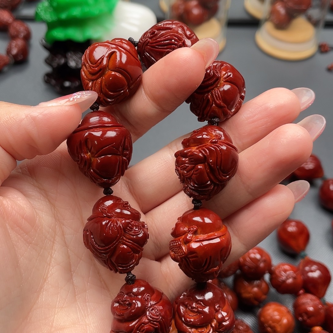 牵***人橄榄核手串弥勒手串