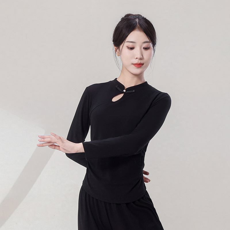 套装舞蹈上衣拉丁舞国风练功服现代舞中国舞2402新中式古典立领女