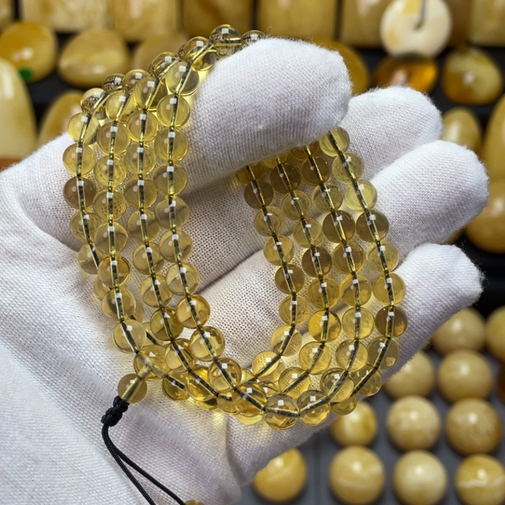 蓝珀手链未镶嵌蓝珀108佛珠8