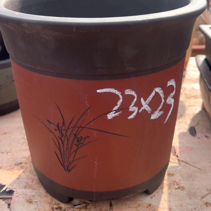 红陶紫砂兰花盆微瑕