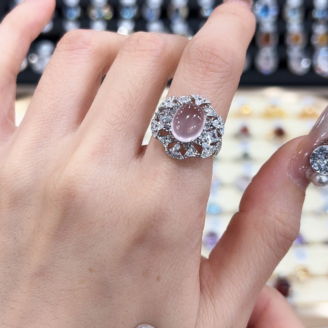 水晶金色拖不保色介意慎拍银托不掉色银S925镶嵌豪镶