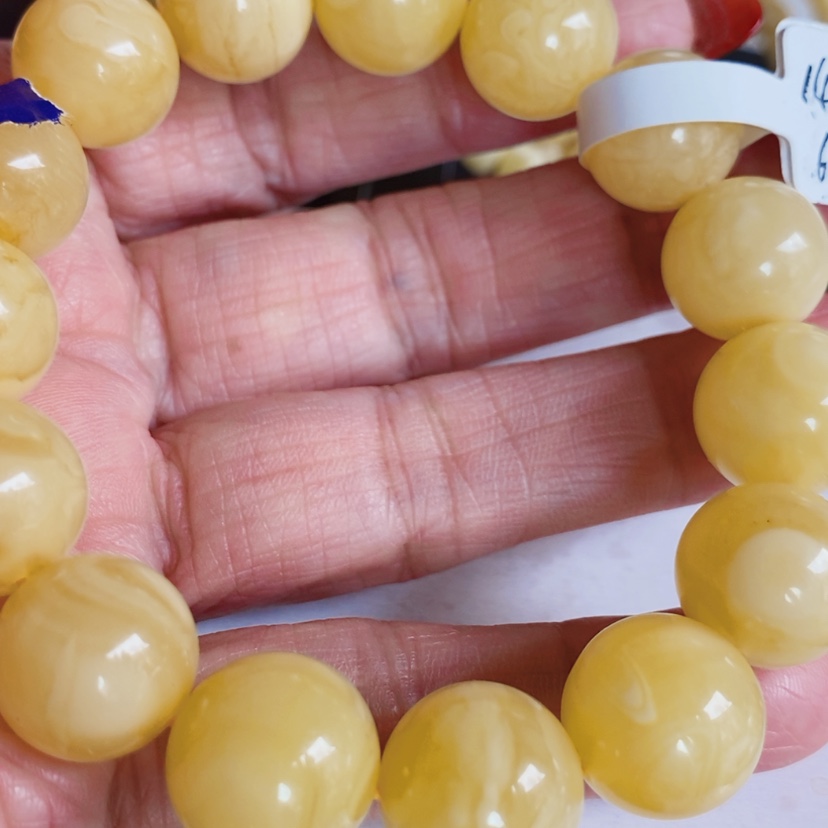 【闪购商品】蜜蜡手链未镶嵌俄料鸡油看经典珠型手串