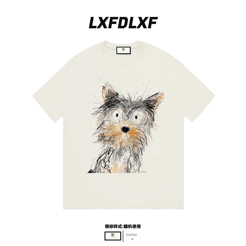 LXFDLXF 宽松版型 男女同款直喷工艺 美式短袖t恤情侣2025