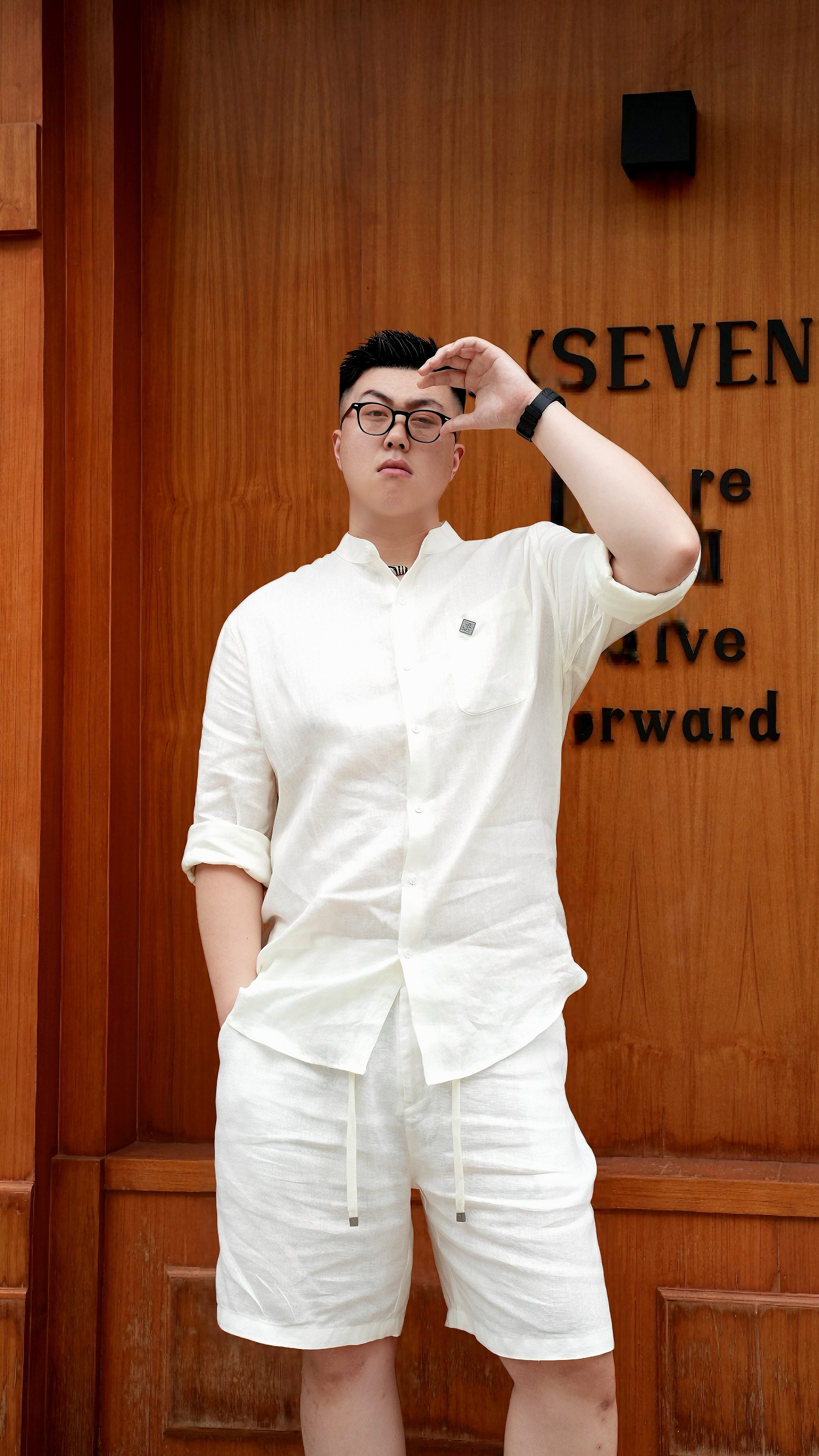 马丁叔叔 25夏季新款亚麻衬衫时尚休闲舒适衬衫 348-3