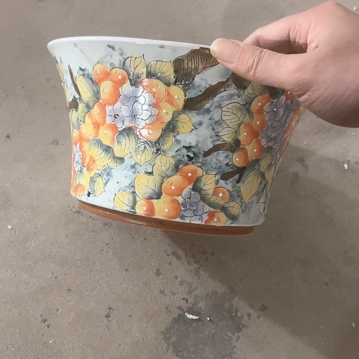 景德镇手绘花盆 满38包邮