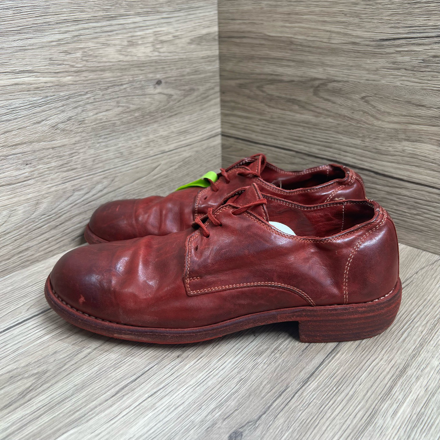 99新 maje Guidi 992 红色德比皮鞋 38码