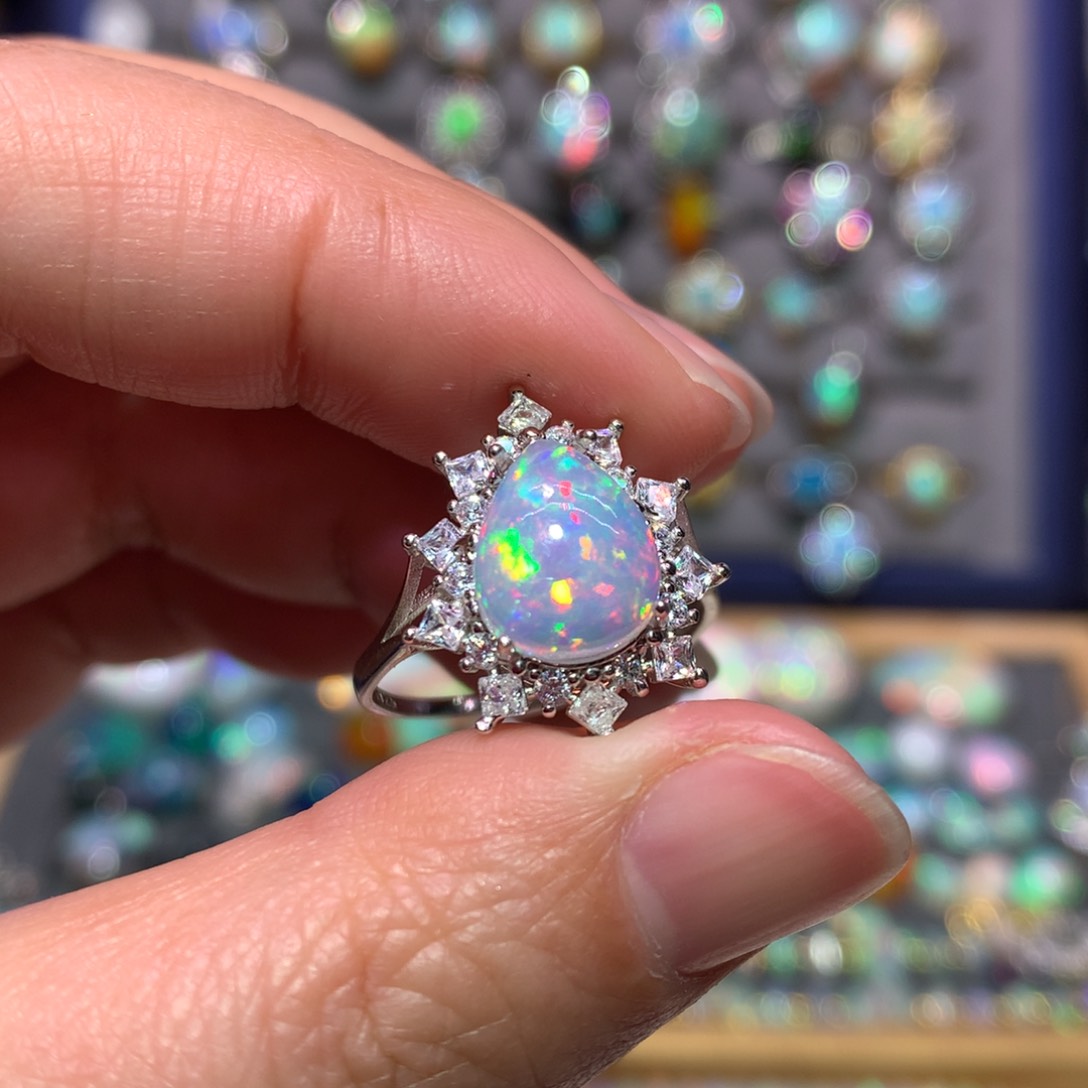 银S925镶嵌欧泊戒指款式