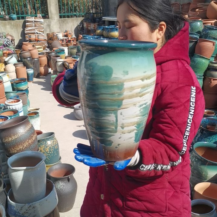 红陶口20高31一个盆子