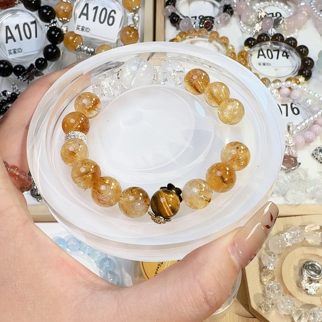 烟晶手链银S925镶嵌定制款