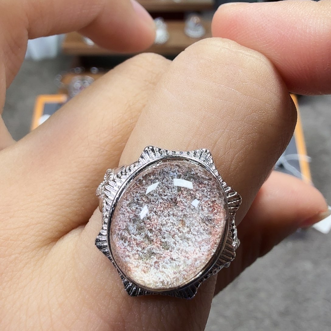 银S925镶嵌戒指水晶