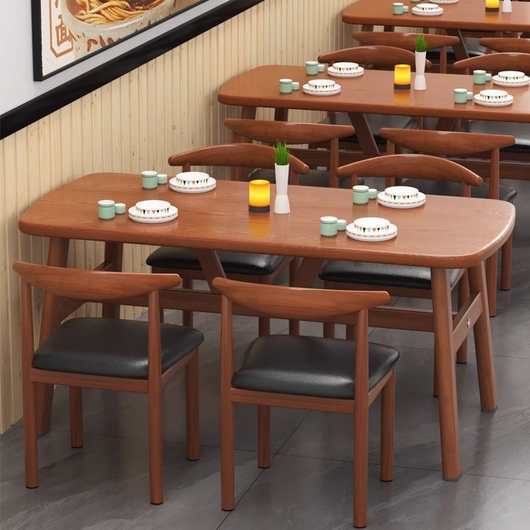 餐桌家用小户型轻奢简约现代桌子出租房用长方形饭桌餐饮商用桌椅