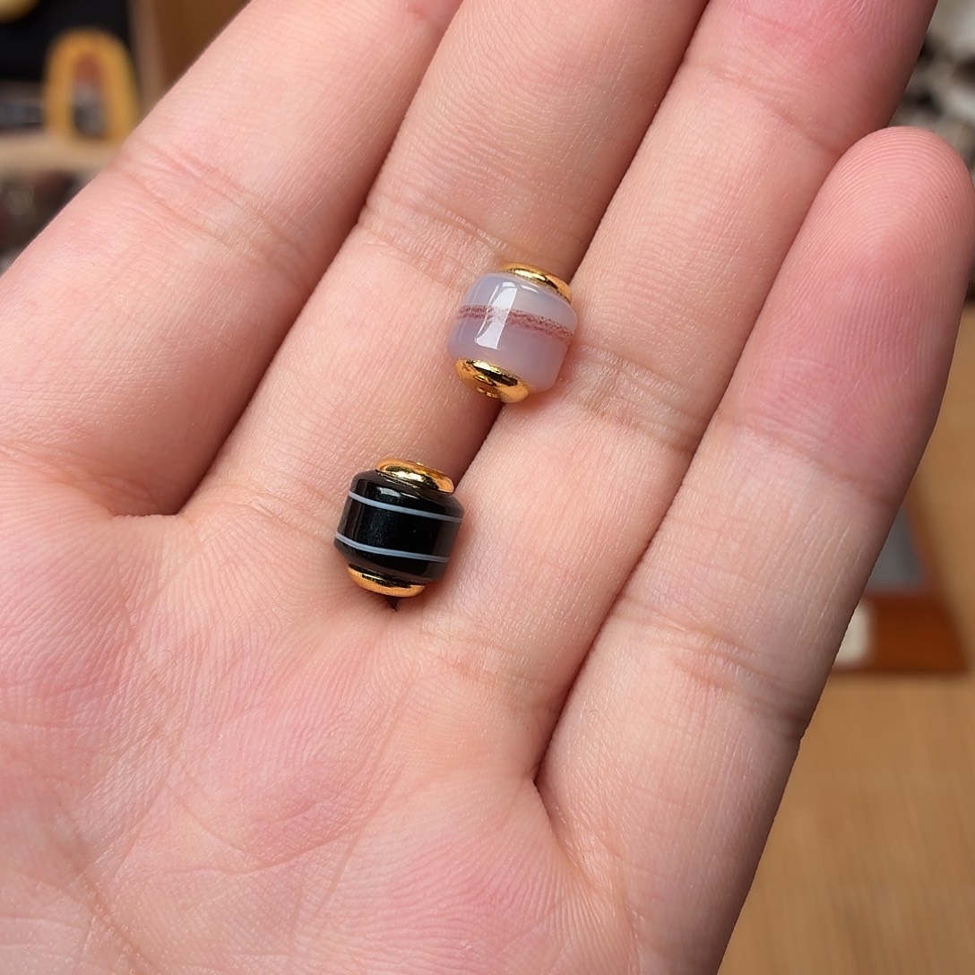 玛瑙/玉髓未镶嵌配饰一线一对