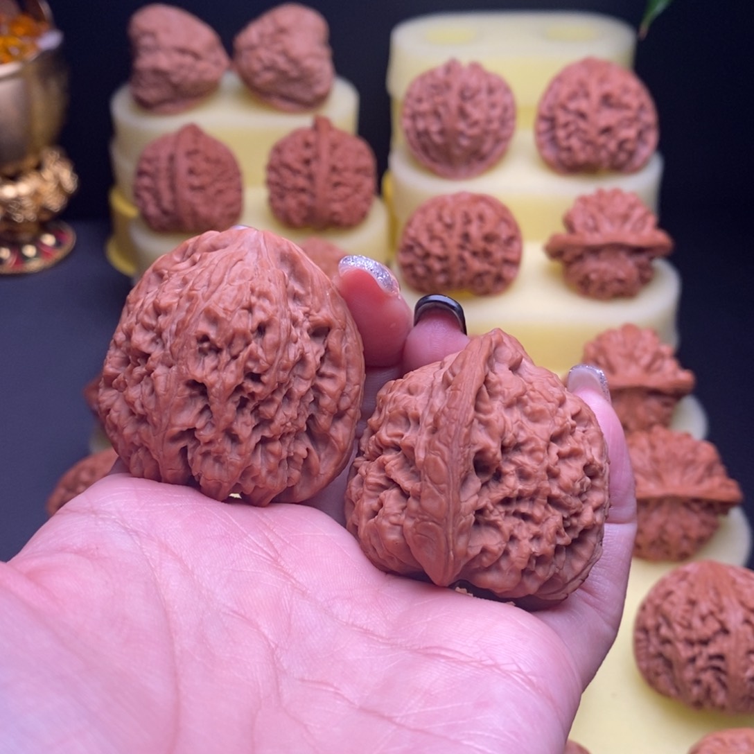 把件文玩核桃缭*三角疆白茬44尺