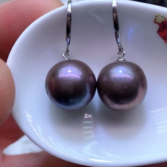 淡水珍珠耳饰银S925镶嵌