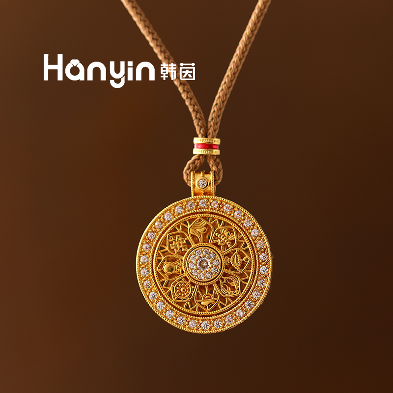 铜合金布艺项链 85cm长/3cm直径满微镶罗盘可旋转抽拉毛衣链项链