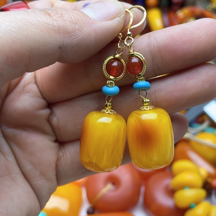 树脂制品99号桶珠耳坠