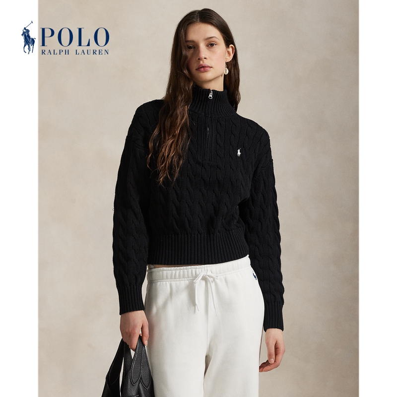 Ralph Lauren拉夫劳伦女装 25年早秋绞花编结棉质针织衫211963467