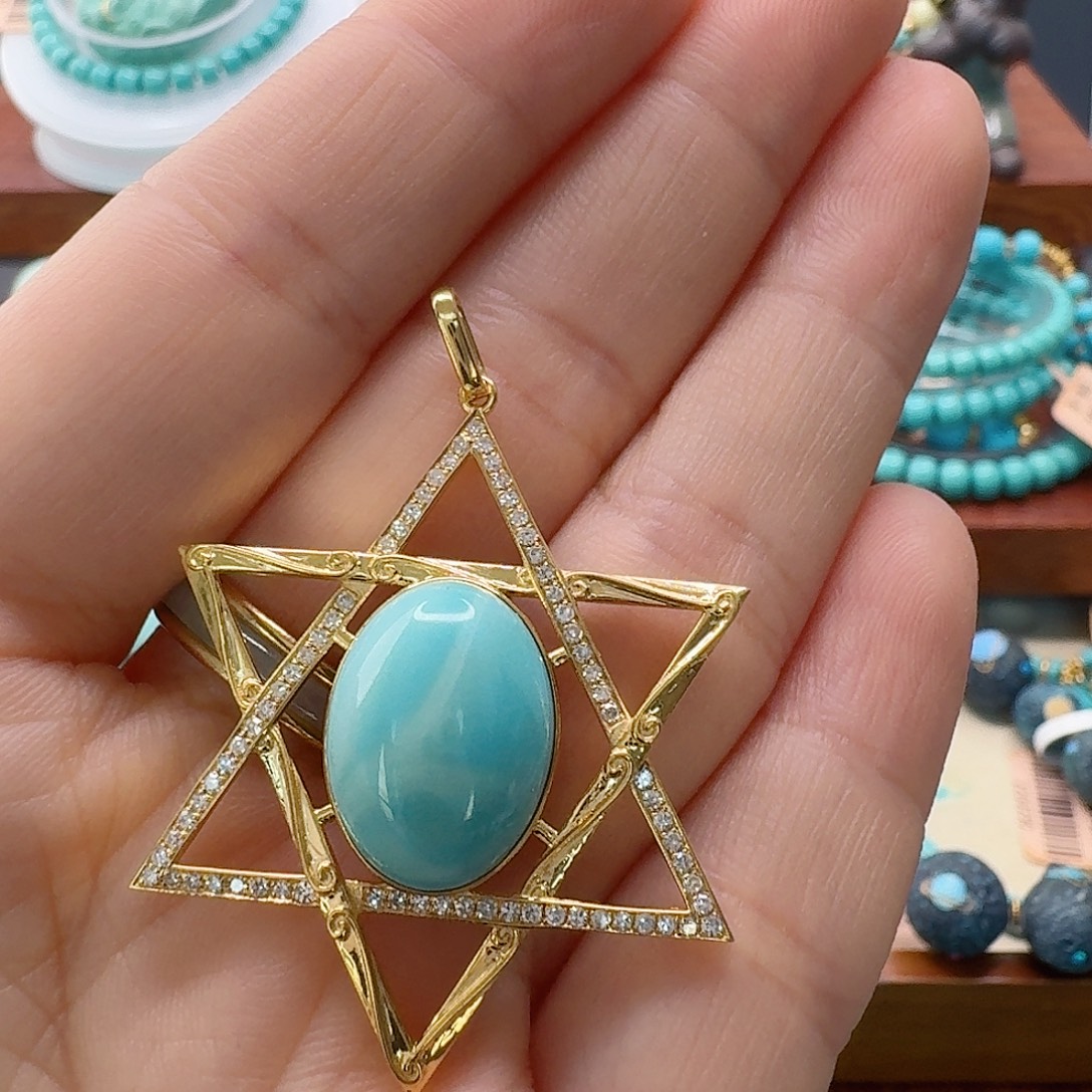 L***e绿松石18K金镶嵌珠宝半成品