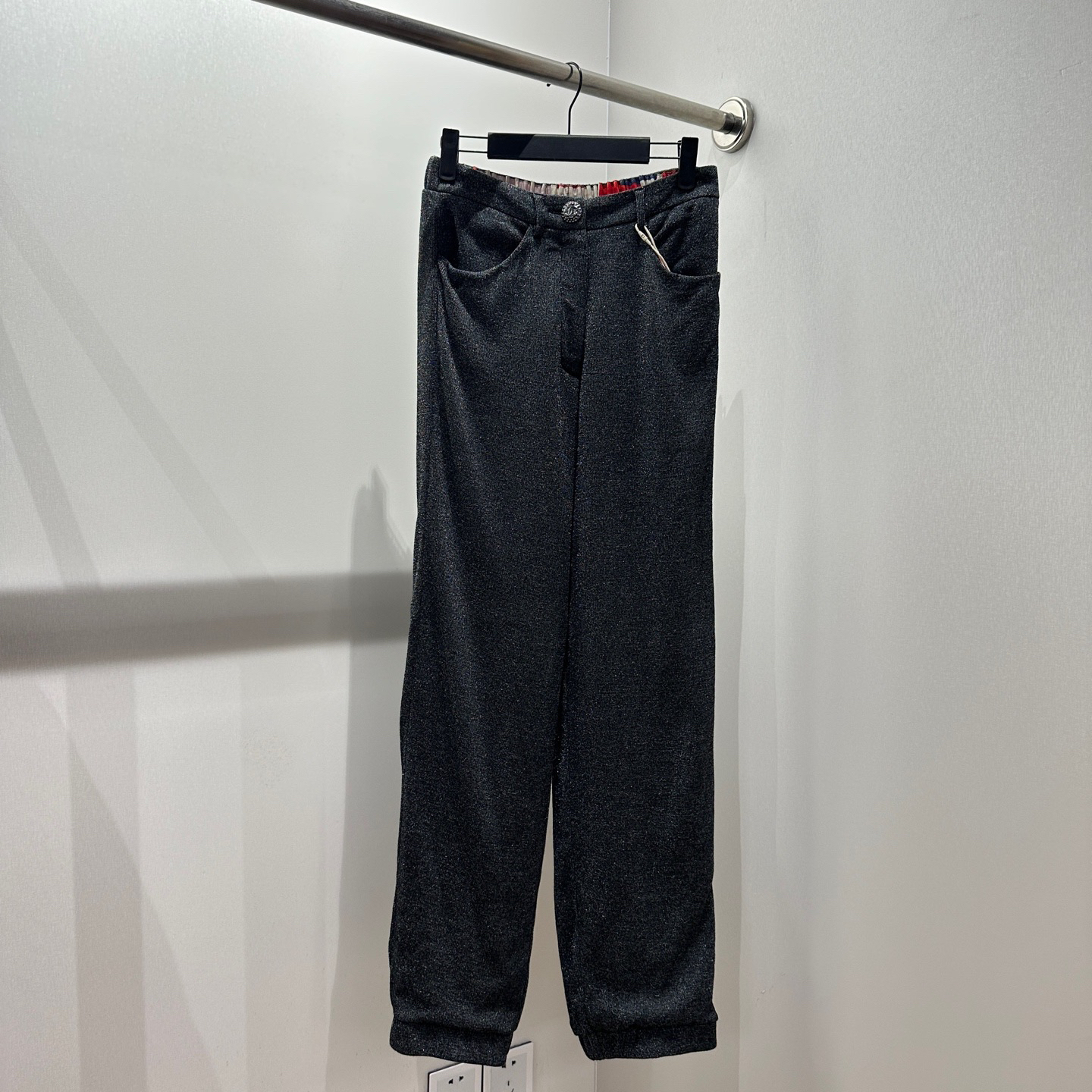 99新 Chanel/香奈儿 dec574 Logo纽扣银线长裤 34码 棉