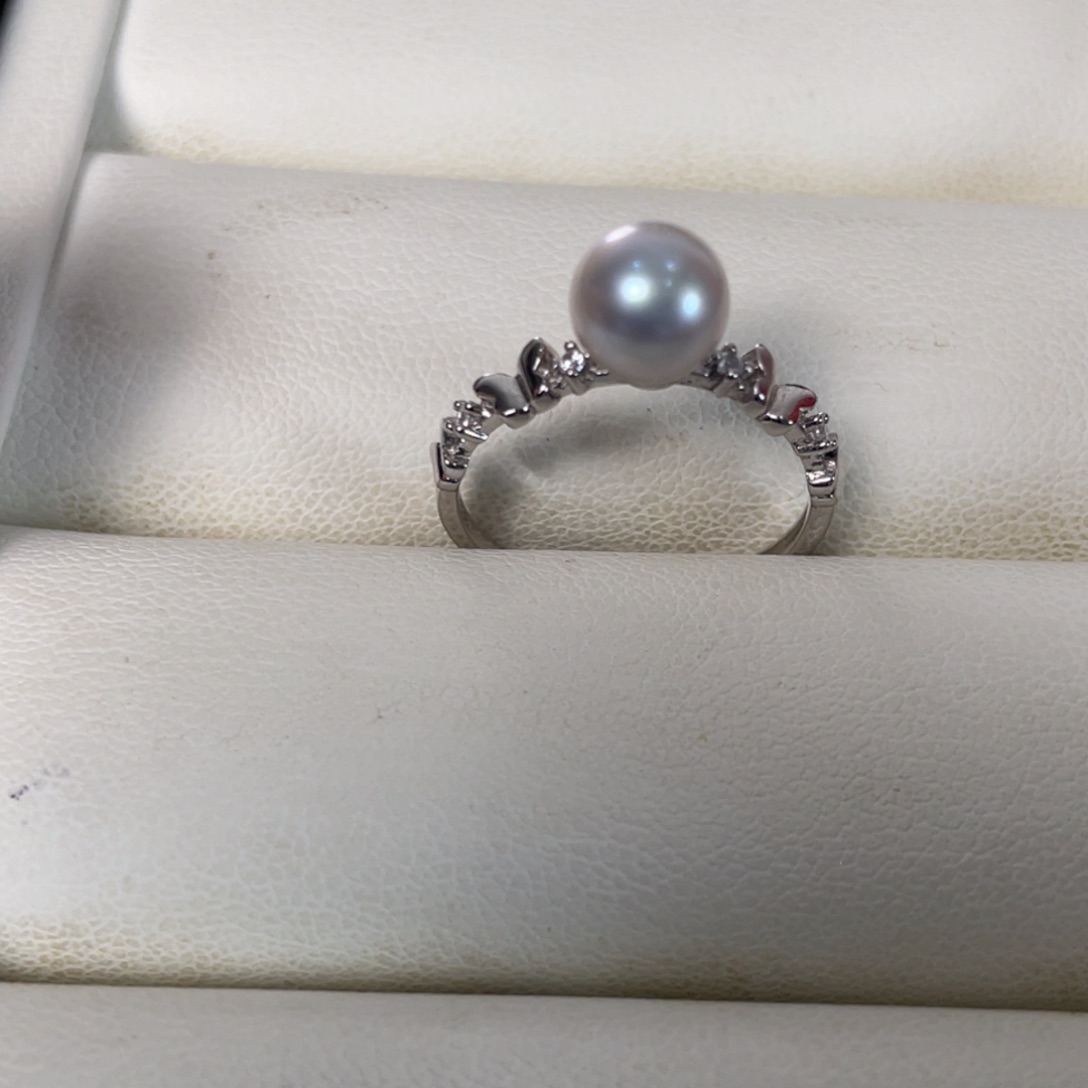 海水珍珠戒指银S925镶嵌