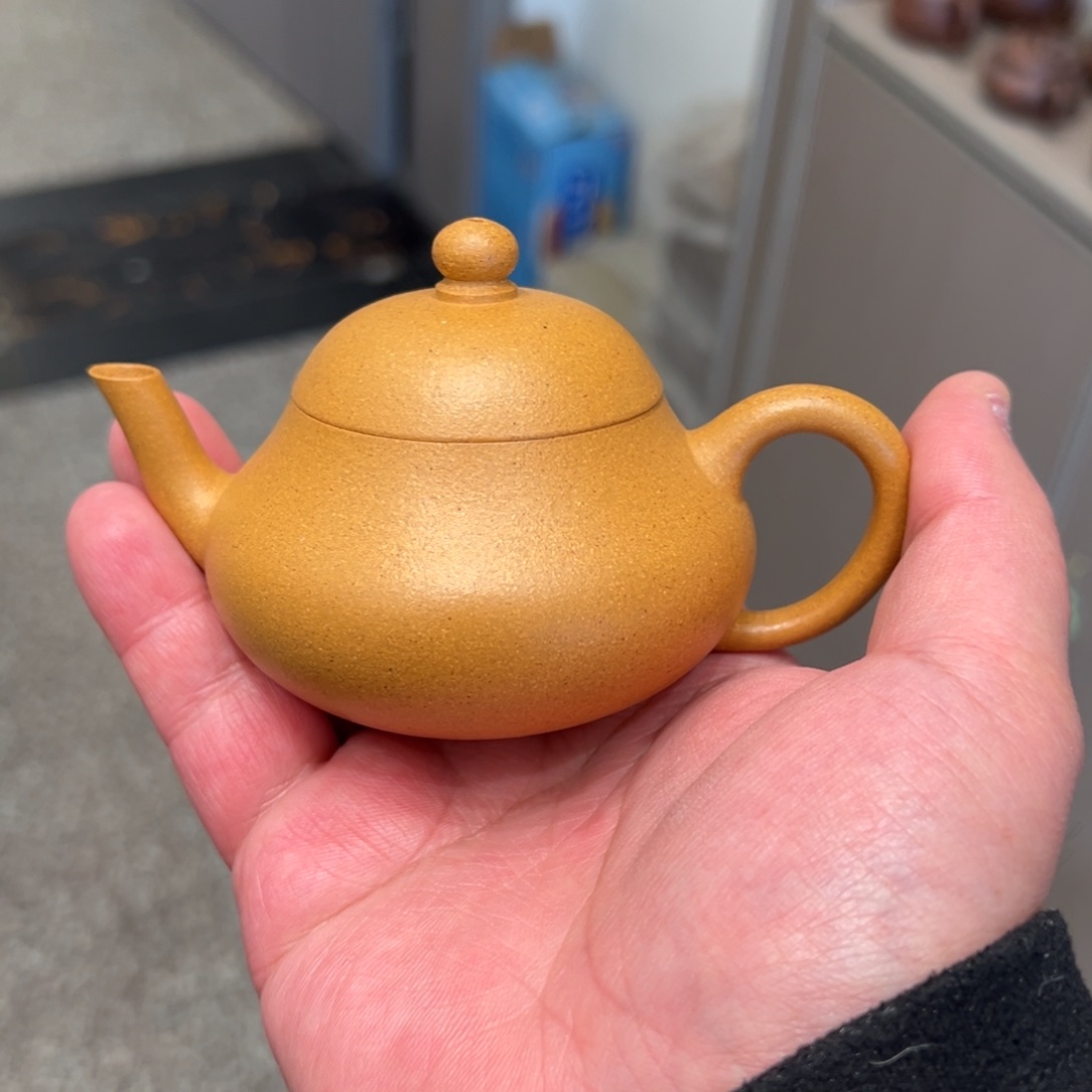 加***带紫砂茶壶微瑕110cc黄金段梨形
