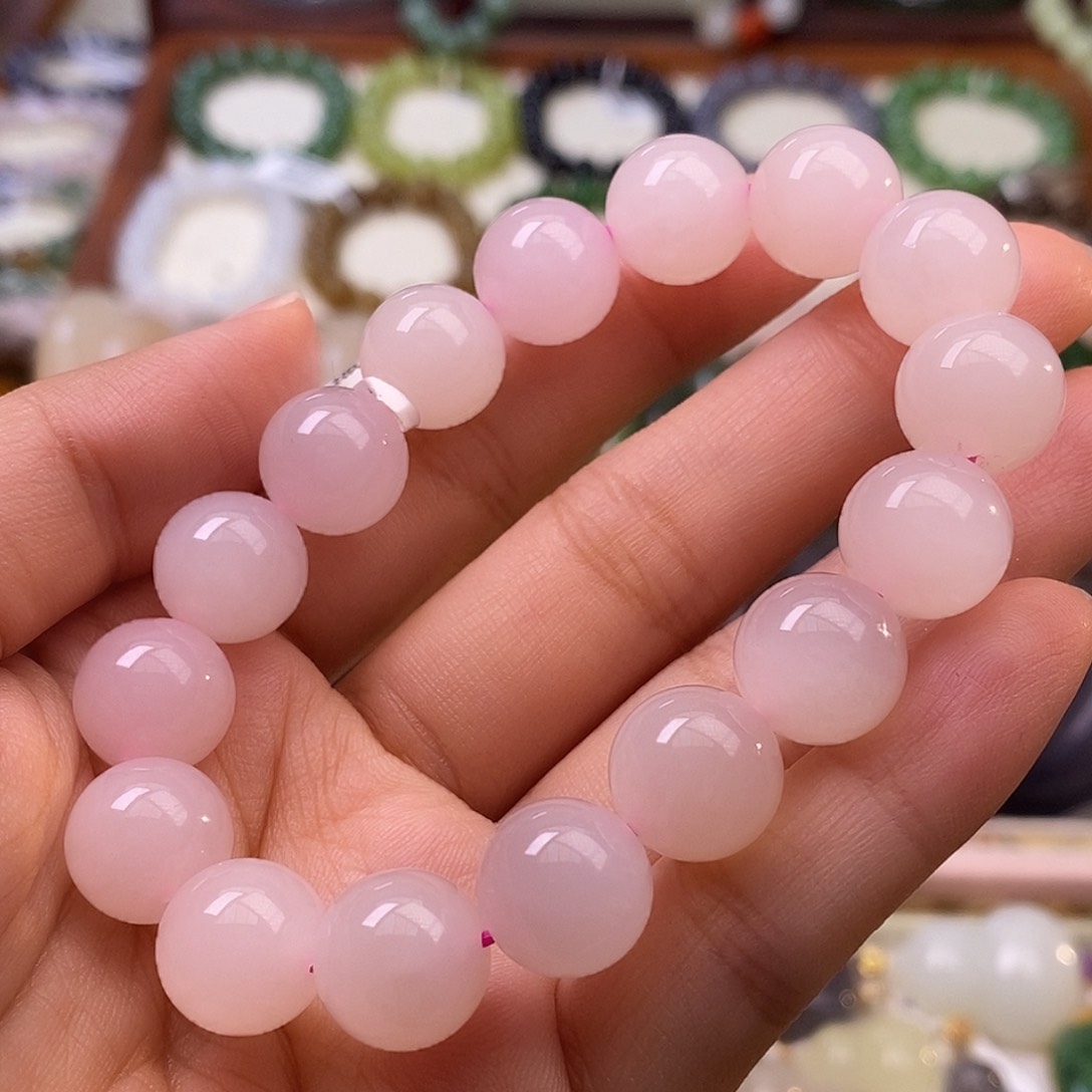 颈饰未镶嵌和田玉卉**语高冰红粉手链12m