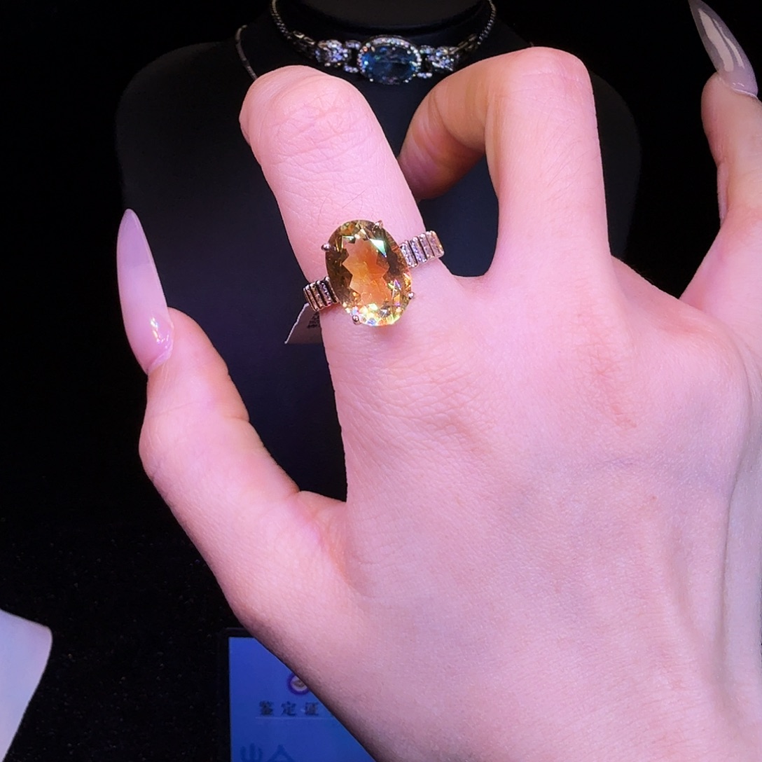 戒指银S925镶嵌水晶