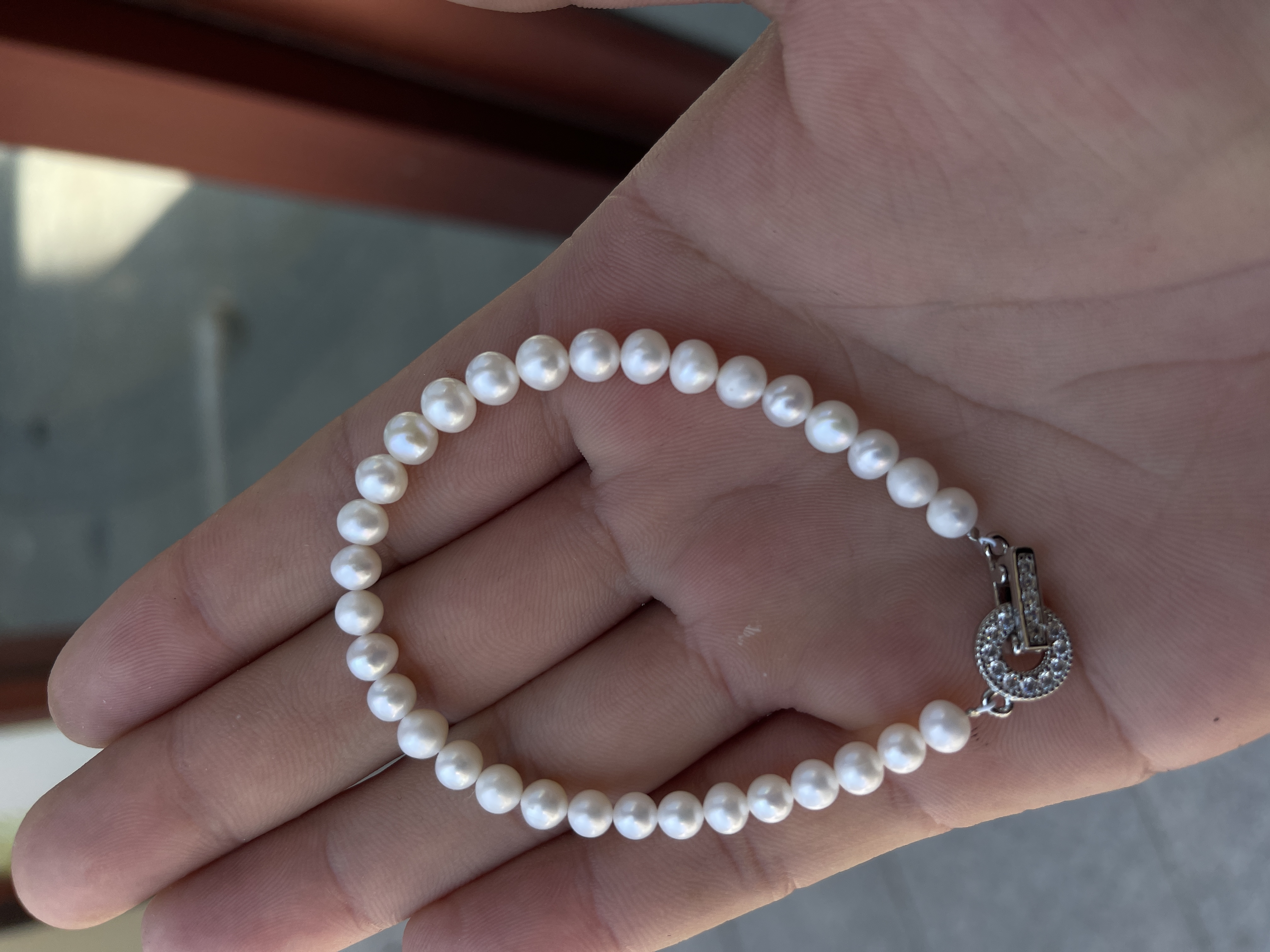 1065天然珍珠小众款白色手链