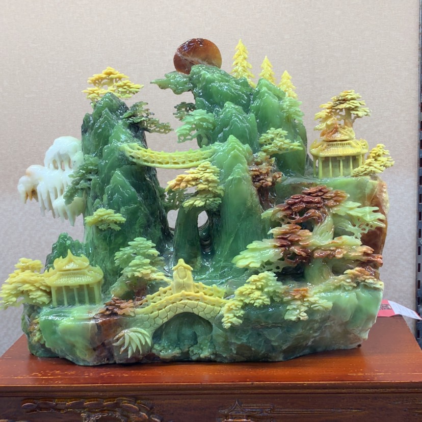 【闪购商品】蛇纹石玉摆件覆膜未镶嵌