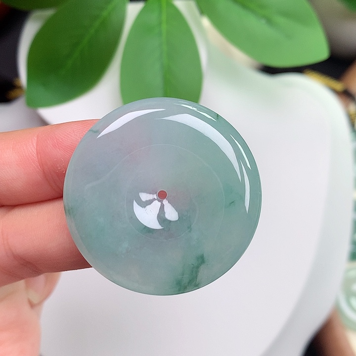 颈饰未镶嵌翡翠平安扣 34.7x5.8mm